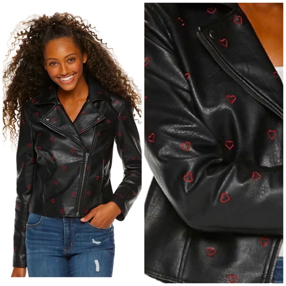 Candie's Jackets & Blazers - 🌟HOST PICK!🌟 BNWT 💘 Candies Embroidered Heart Moto Jacket